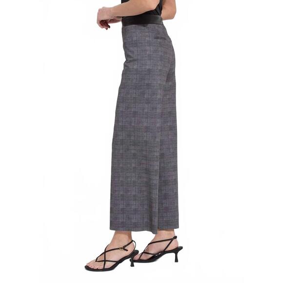 NEW LYSSE denver wide leg pants in charcoal glen plaid - Picture 3 of 5